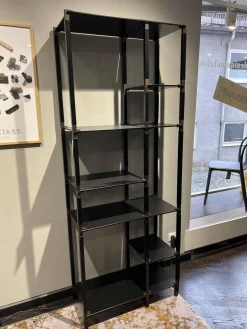 Regal T-Rack Ausführung C Gestänge Schwarz Konnektoren Kupfer Sunset Stahlböden Schwarz