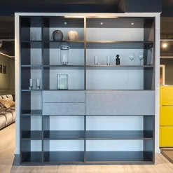 Regal WK-420 Viva Glattlack Cosmos-Schwarz Fronen Lack Stahl Hell Gebürstet Mit Beleuchtung