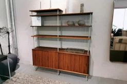 Regalkombination BM0253 Walnuss Geölt Abstandshalter Metall Grau Lackiert