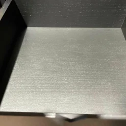 Regalkombination Pares in Nussbaum 130 Rückwand Glas deepgrex Metallboxen anthr. inkl Beleuchtung