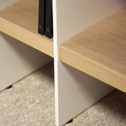 Regal-Kombination Scala mit Wangen Glattlack Blütenweiß Böden Eiche Milk