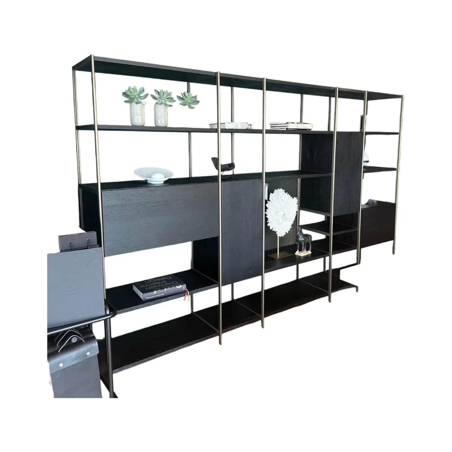 Regalsystem BC 06 Room 68 Eiche Schwarz Gebeizt Und Lackiert Gestell Aluminium Eloxiert 33 Bronze