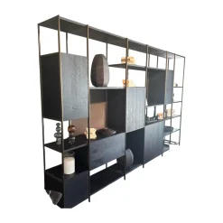 Regalsystem BC 06 RooM68 Eiche Schwarz Gebeizt Und Aluminium Eloxiert C33 Bronze