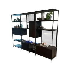 Regalsystem BC 06 RooM68 Eiche Geräuchert Anthrazit Geölt Und Aluminium Bronze Eloxiert