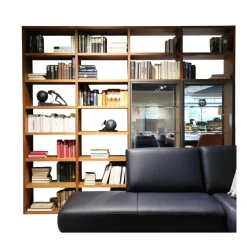 Regalwand Pari Und Dispari Korpus Nussbaum Canaletto Beidseitig Mit Glastüren Ohne Sofa