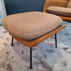 Relax Chair Womb Stoff Colorado Grau Braun Und Ultrasuede Braun Gestell Metall Schwarz