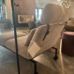 Relaxliege Roro 98 Stoff 4001 92 Hellgrau Füße Metall Schwarz Mit Rollen