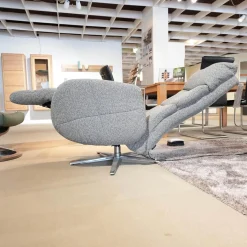 Relaxsessel 7803 26 U Stoff 24 Q2 Emotion Vulkan Grau Sternfuß Edelstahloptik Mit Kopfteilverstellung Motorisch