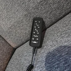 Relaxsessel 7803 26 U Stoff 24 Q2 Emotion Vulkan Grau Sternfuß Edelstahloptik Mit Kopfteilverstellung Motorisch