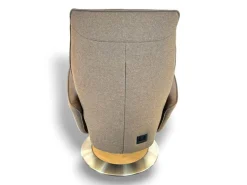 Relaxsessel 7928 Easy Swing L Sitzfläche Leder Eleganza Forest Braun Rücken Und Seiten Stoff Salino Schlamm Braun Drehteller Holz Wildeiche