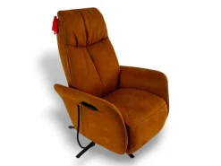 Relaxsessel 7358 Easy Swing S Stoff Microfaser Nevada Cognac Braun Sternfuß Bronze Pulverbeschichtet