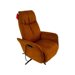 Relaxsessel 7358 Easy Swing S Stoff Microfaser Nevada Cognac Braun Sternfuß Bronze Pulverbeschichtet