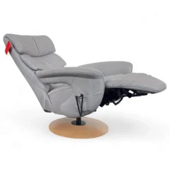 Relaxsessel 7428 Easy Swing XL Nappe Leder 22 Soft Asche Grau Holzteller Buche 2 Motorig Mit Aufstehhilfe