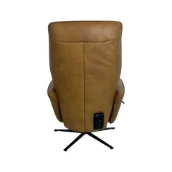 Relaxsessel 7928 Easyswing M Longlife Leder Eleganza Mais Braun Sternfuß Edelstahloptik Drehbar