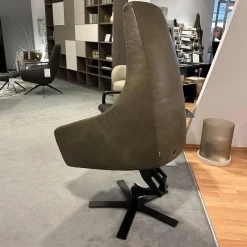 Relaxsessel 683 Haily Lift Up Leder Polo 1102 Grün 5 Stern Fuß Stahl Schwarz Mit Aufstehhilfe