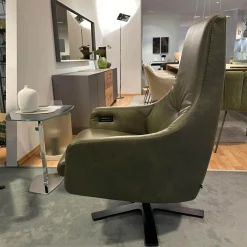 Relaxsessel 683 Haily Lift Up Leder Polo 1102 Grün 5 Stern Fuß Stahl Schwarz Mit Aufstehhilfe