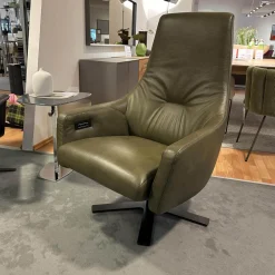 Relaxsessel 683 Haily Lift Up Leder Polo 1102 Grün 5 Stern Fuß Stahl Schwarz Mit Aufstehhilfe
