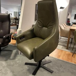 Relaxsessel 683 Haily Lift Up Leder Polo 1102 Grün 5 Stern Fuß Stahl Schwarz Mit Aufstehhilfe