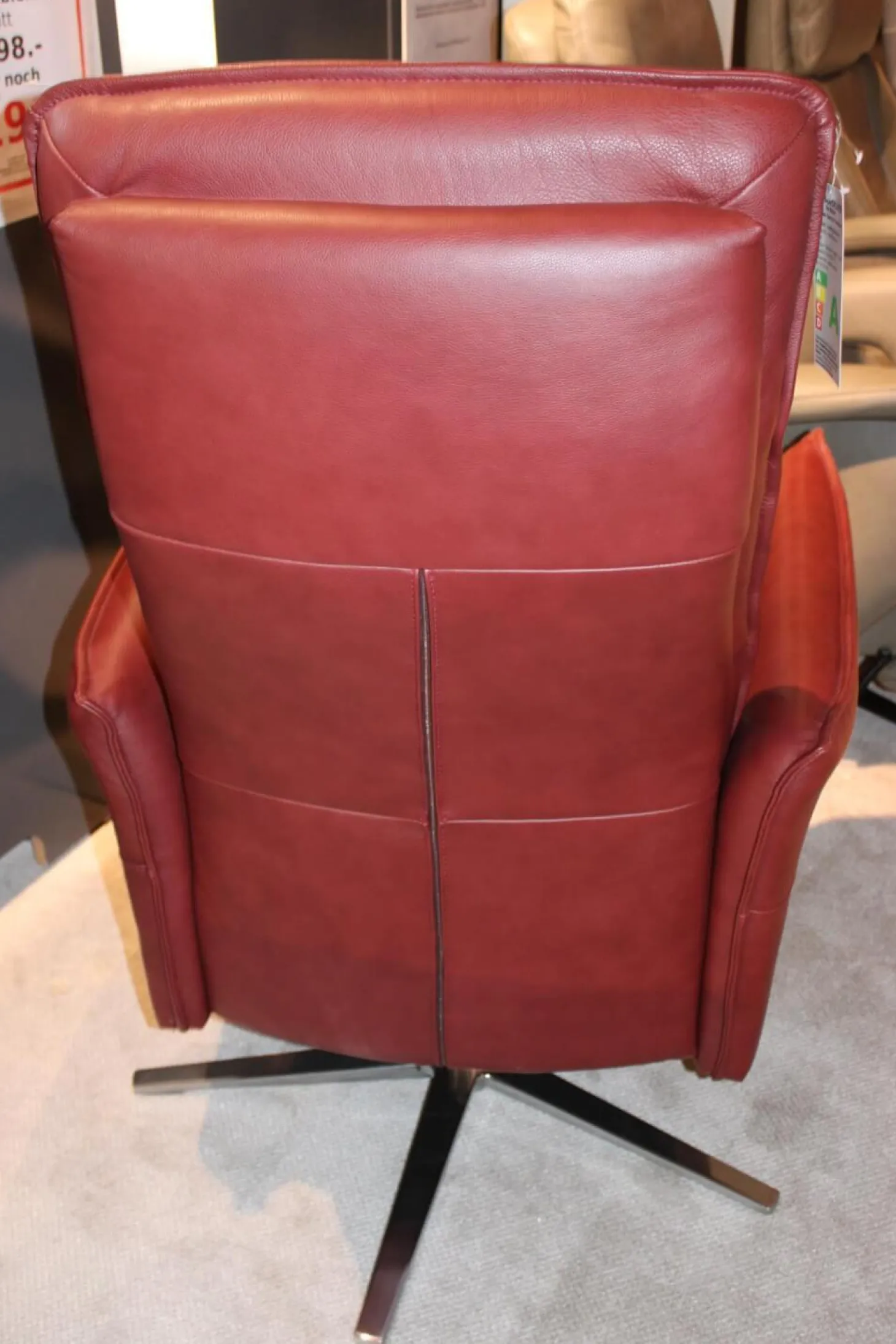 Relaxsessel 9066 Leder J Mercury Rot mit Verstellfunktion