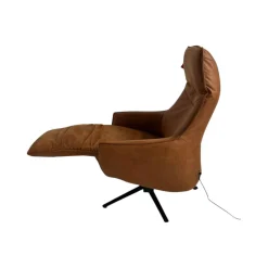 Relaxsessel 7162 S Lounger Stoff 13 Nevada Cognac Braun Sternfuß Schwarz Inklusive Aufstehhilfe