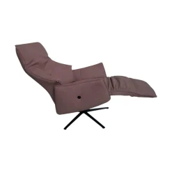 Relaxsessel 7911 S Lounger M Leder 27 Leonessa Lachs Braun Sternfuß Anthrazit Pulverbeschichtet Drehbar