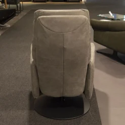 Relaxsessel 9061 Stoff K-Nevada Farbe Asche Drehgestell Anthrazit Kopf- Und Fußteil Verstellbar