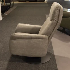 Relaxsessel 9061 Stoff K-Nevada Farbe Asche Drehgestell Anthrazit Kopf- Und Fußteil Verstellbar