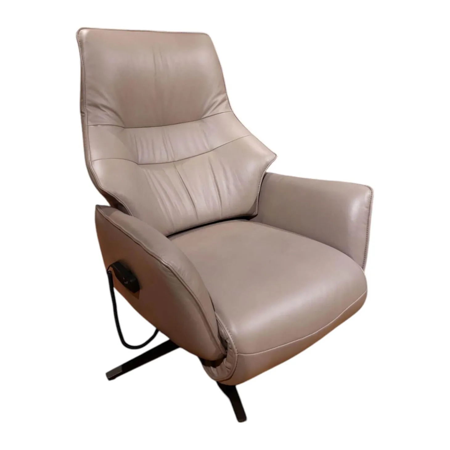 Relaxsessel 7905 Type 46V Leder Soft Nappa Shadow Grau Sternfuß Stahl Anthrazit Mit Verstellung 1 Motorisch