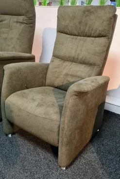 Relaxsessel Baccara Small Stoff Regain 156 Hunter Grün Füße Chrom