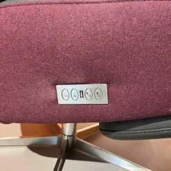 Relaxsessel Balok Innen Leder Anthrazit Außen Stoff Aubergine Violett Gestell Kreuzfuß Edelstahl Drehbar