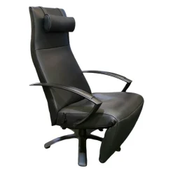 Relaxsessel Brainbuilder Mono-Move Medi Leder Celia Nero Schwarz Gestell Schwarz