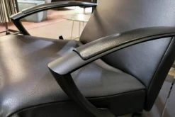 Relaxsessel Brainbuilder Mono-Move Medi Leder Celia Nero Schwarz Gestell Schwarz