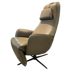 Relaxsessel Cosy Ghost Leder Lipano Olivia Braun grün mit Verstellfunktion