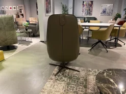 Relaxsessel Cosy Ghost Leder Lipano Oliva Grün Gestell 4 Sternfuß Bronze Matt Schwarz Lackiert Inklusive Kopfkissen