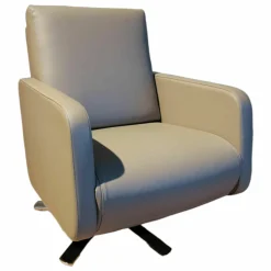 Relaxsessel Cubo Beige Leder Natura 70134 Lehm Beige Gestell Drahtkufen