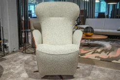 Relaxsessel Daydreamer Mono-Move Medi Innen Stoff Thuile C0001 Cremeweiß Außen Leder Nubuck Rosso Orange