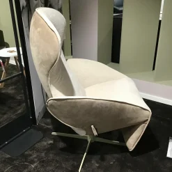 Relaxsessel Daydreamer Textil Leder Innen Mumble Außen Nubukleder Creme