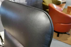 Relaxsessel Fino Leder 6405 Nero Schwarz Gestell Chrom Glänzend