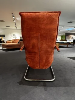 Relaxsessel Fino Soft 291101 Leder Blush E1953 Rundrohrgestell Hochglanz