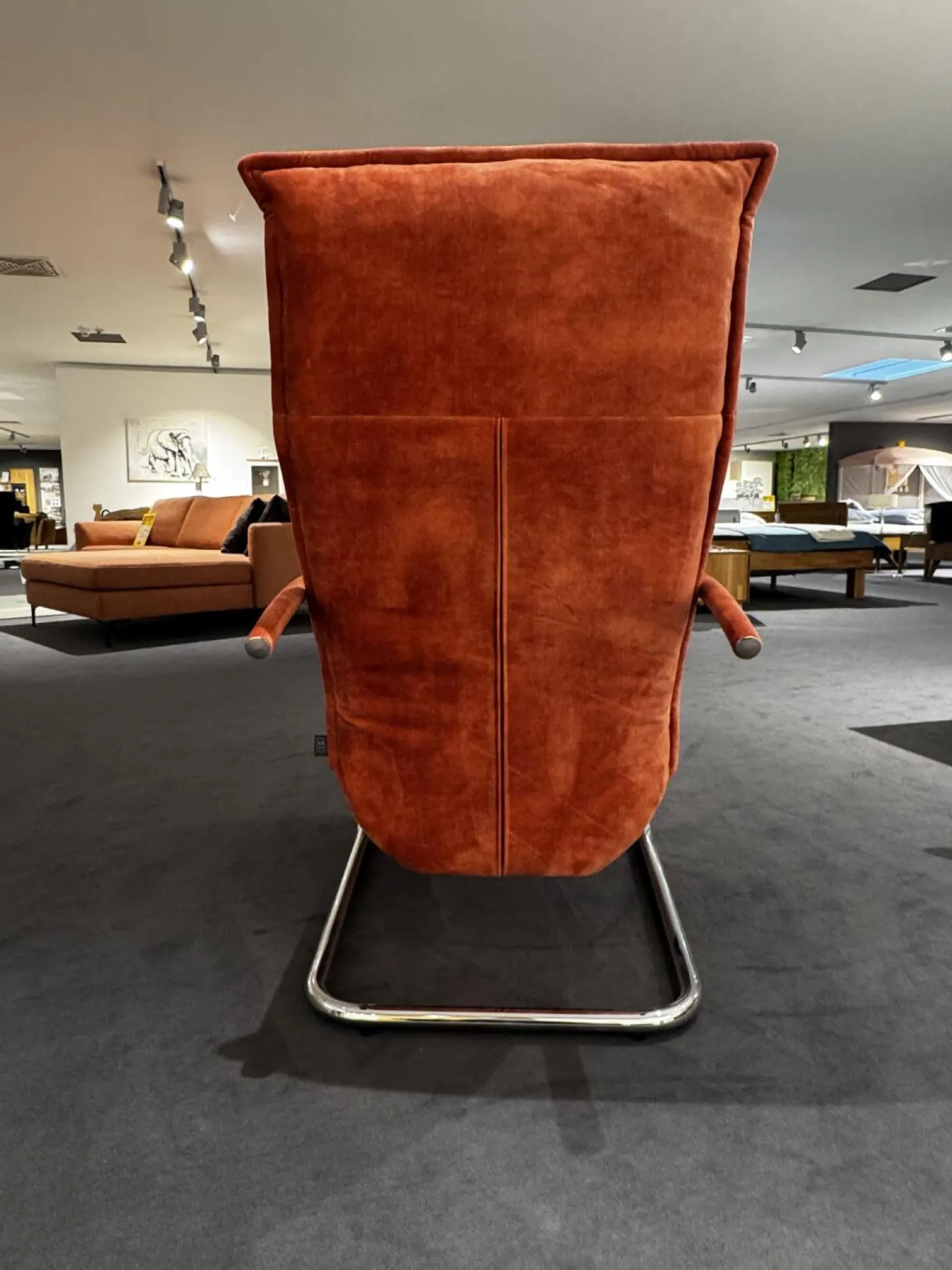 Relaxsessel Fino Soft 291101 Leder Blush E1953 Rundrohrgestell Hochglanz