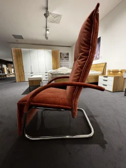 Relaxsessel Fino Soft 291101 Leder Blush E1953 Rundrohrgestell Hochglanz