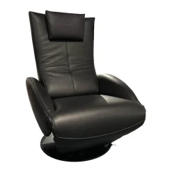 Relaxsessel FM 139 Mate Leder Living 2811 Schwarz Tellerfuß Metall Tiefschwarz Beschichtet Mit Elektrischer Verstellung