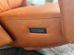 Relaxsessel Girona M Leder Rancho Cognac Braun Sternfuß Edelstahl Schwarz Mit Herz Waage Funktion