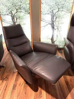 Relaxsessel Global Trona S Leder WM Antraciet Anthrazit Kreuzfuß Chrom