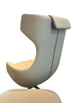 Relaxsessel Grand Repos Leder Premium 73 Ton Grau mit Ottoman