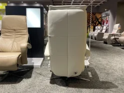 Relaxsessel Husum Nr 1 Medium Leder Credo Weiß Sternfuß Schwarz Motorisch Verstellbar