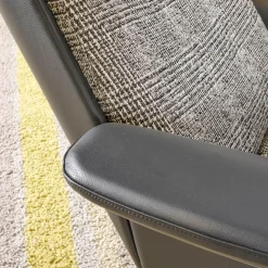 Relaxsessel Legend Leder Normandie Schwarz Stoff Scott 191 Grau