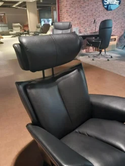 Relaxsessel Magic S Leder Noblesse Black Schwarz Gestell Signature Holz Schwarz Metall Matt Inklusive Hocker