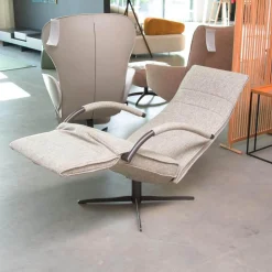 Relaxsessel Mensana Medi Mono-Move Stoff Vivid 05 Beige Füße Bronze mit Verstellung