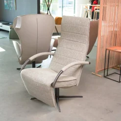 Relaxsessel Mensana Medi Mono-Move Stoff Vivid 05 Beige Füße Bronze mit Verstellung